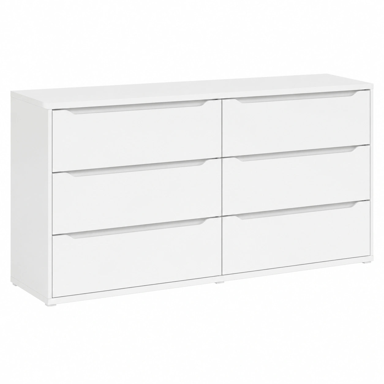 Commode, avec rangement, avec tiroirs, coloris blanc, 48 x 77,6 cm, pour la chambre ou le salon