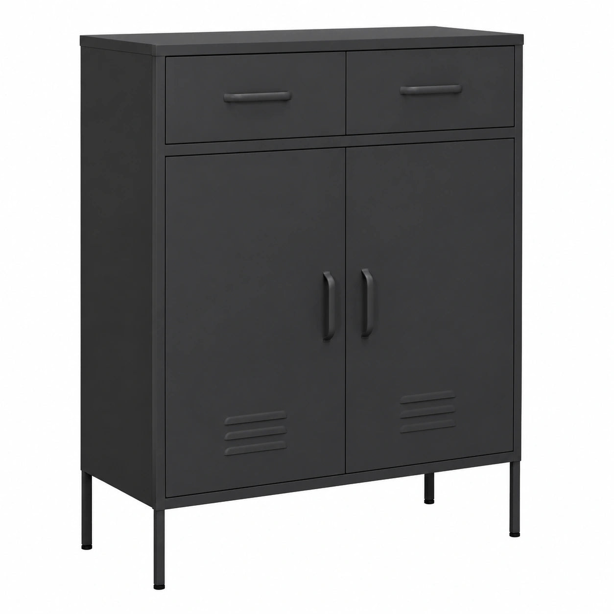 Armoire, en acier, avec rangement, coloris gris et anthracite, 80 x 35 x 101,5 cm, pour la chambre