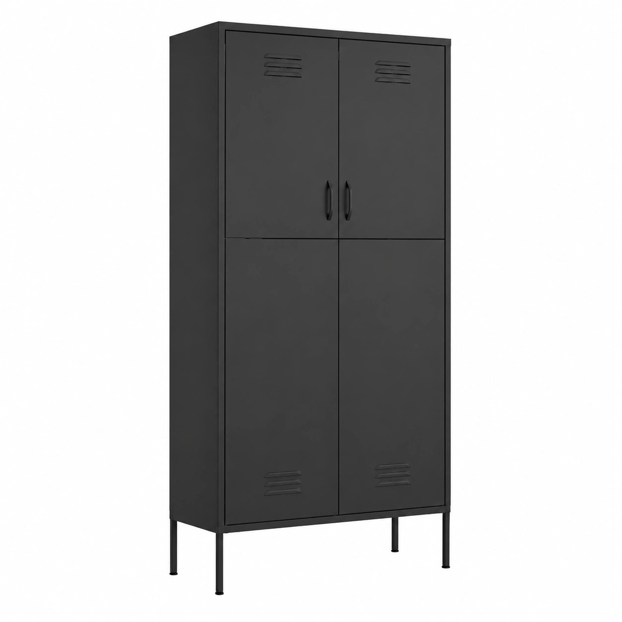 Armoire, en acier, coloris gris et anthracite, 90 x 50 x 180 cm, pour la chambre