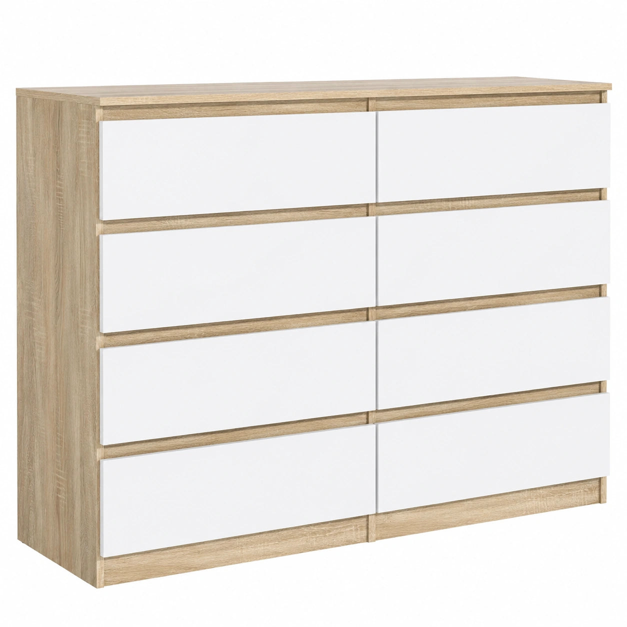 Commode, avec rangement, avec tiroirs, coloris blanc, 138,5 x 101,5 x 39 cm, pour la chambre ou le salon