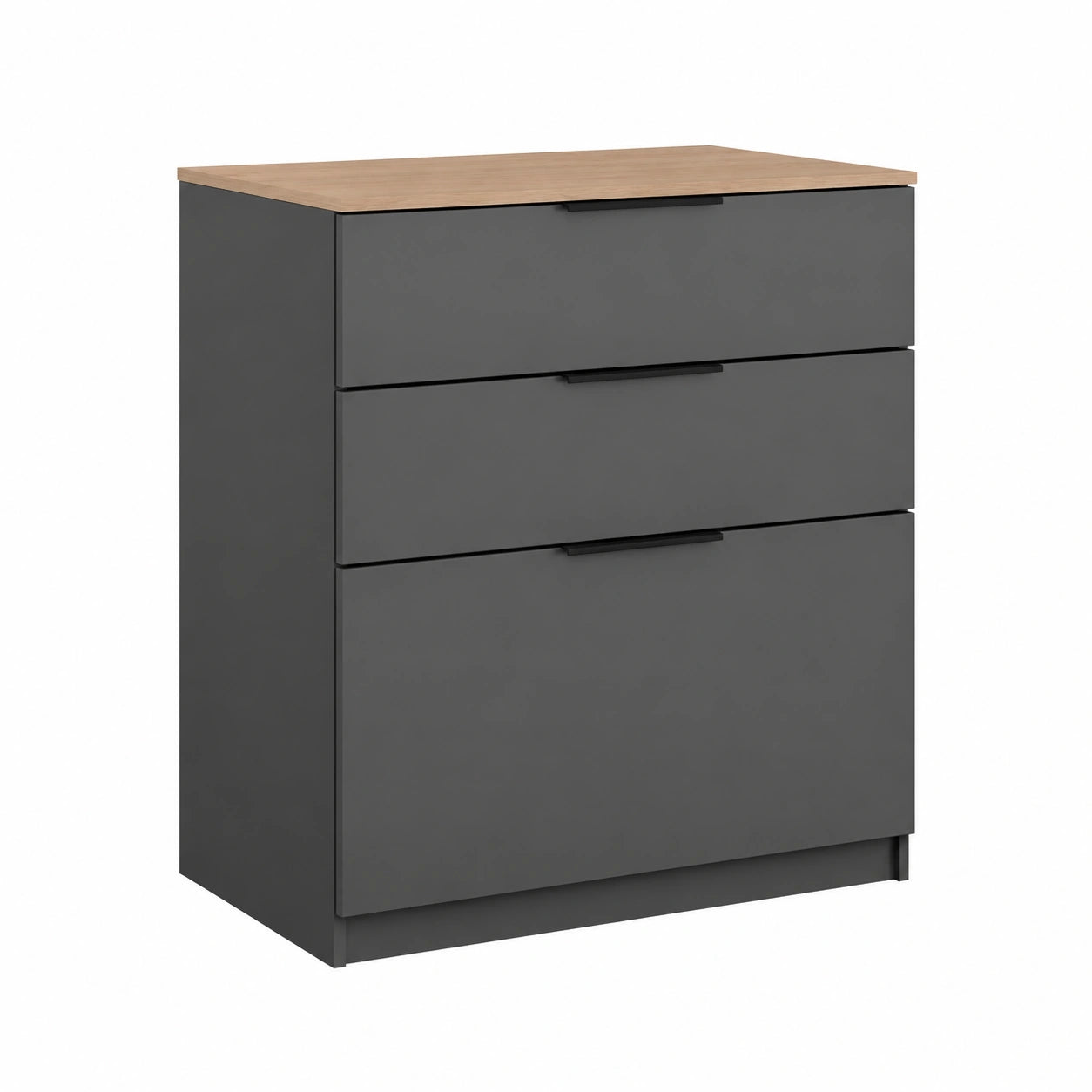 Commode, avec rangement, avec tiroirs, coloris anthracite, 50 x 90 cm, pour la chambre ou le salon