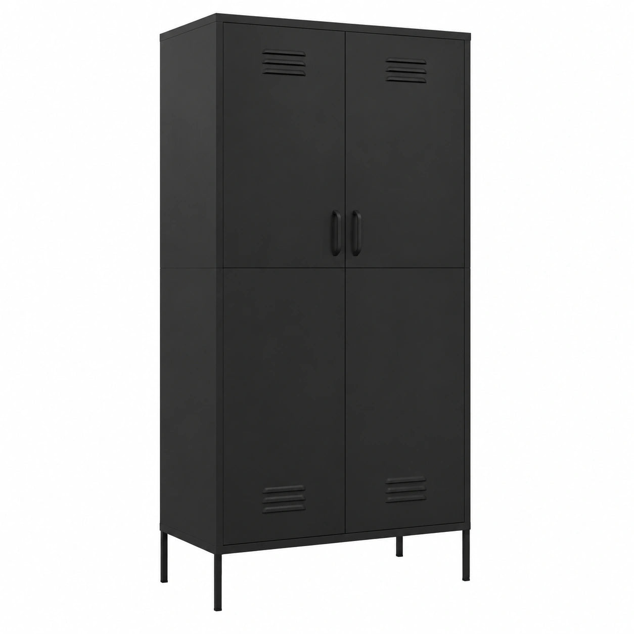 Armoire, avec rangement, en acier, coloris noir, 90 x 50 x 180 cm, pour la chambre