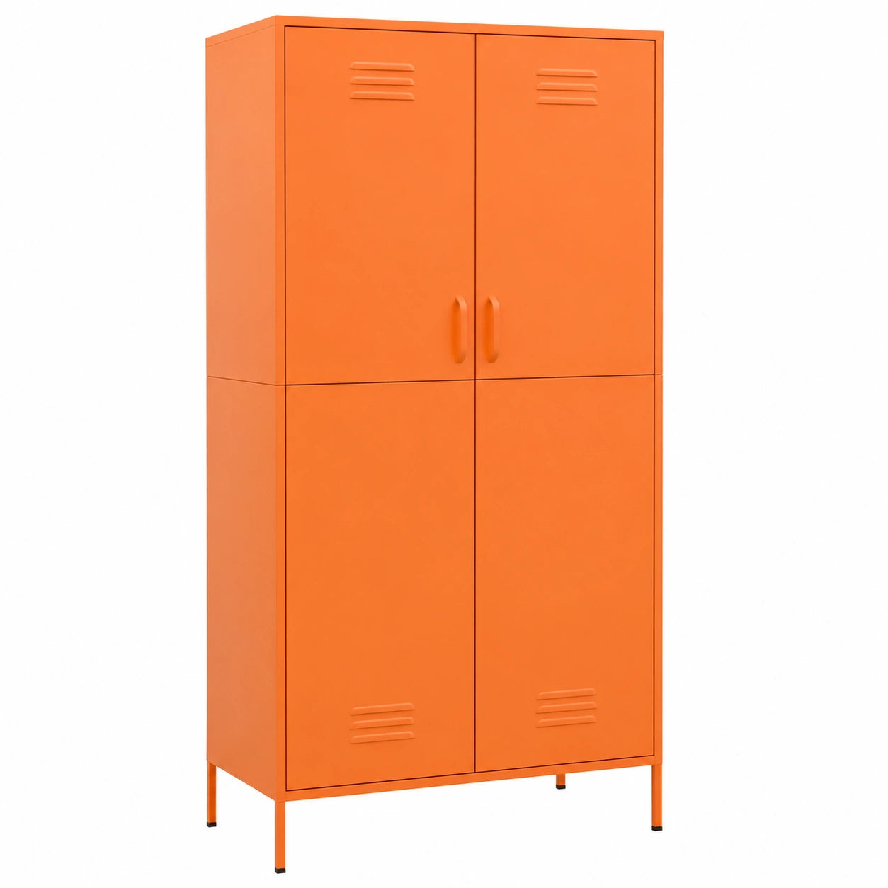 Armoire, avec rangement, en acier, 90 x 50 x 180 cm, coloris orange, pour la chambre