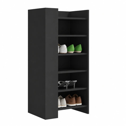 Armoire, modulable, avec rangement, avec étagères, coloris noir, 52 x 37,5 x 100 cm, pour la chambre