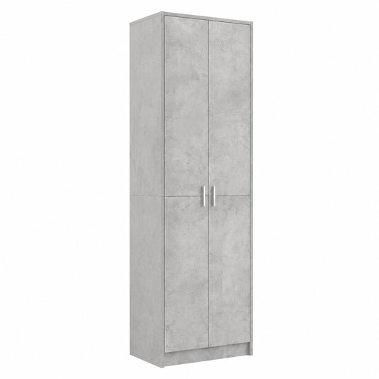 Armoire, modulable, avec rangement, avec tiroirs, coloris gris, 55 x 25 x 189 cm, pour la chambre