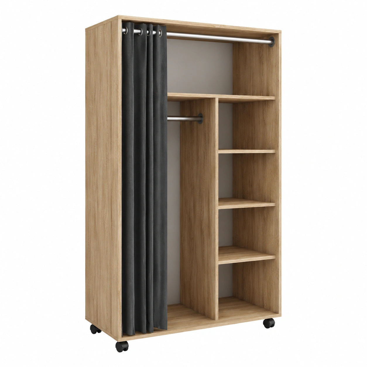 Armoire, sur roulettes, 100 x 168 cm, pour la chambre
