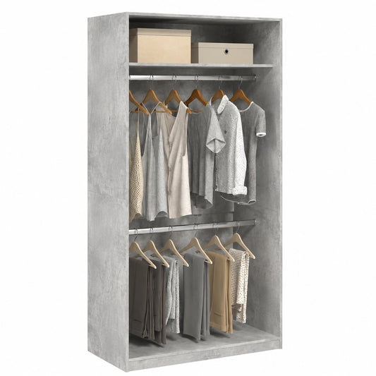 Armoire, coloris gris, 100 x 50 x 200 cm, pour la chambre