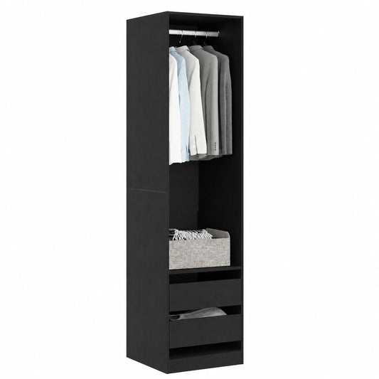 Armoire, modulable, avec rangement, en chêne, 50 x 50 x 200 cm, coloris noir, pour la chambre