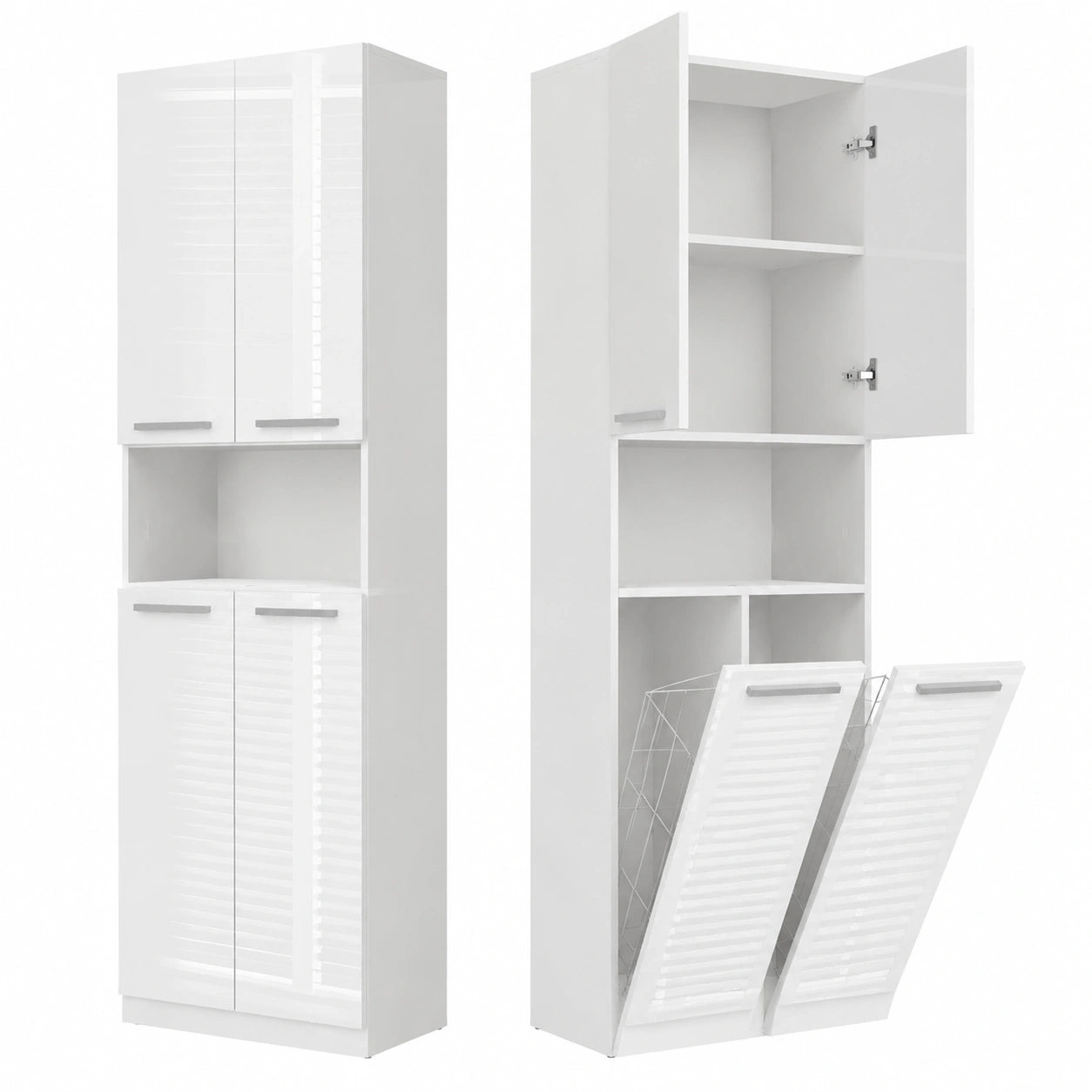Armoire, réglable, avec rangement, avec portes, coloris blanc, 60 x 30 x 174 cm, pour la chambre