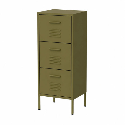 Armoire, avec rangement, en acier, coloris vert, 42,5 x 35 x 101,5 cm, pour la chambre