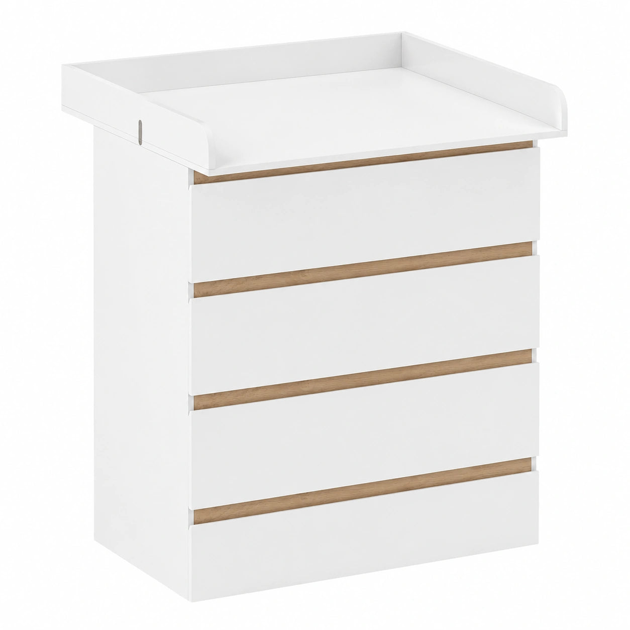 Commode, en chêne, avec tiroirs, coloris blanc, 80 x 75 x 109,2 cm, pour la chambre ou le salon