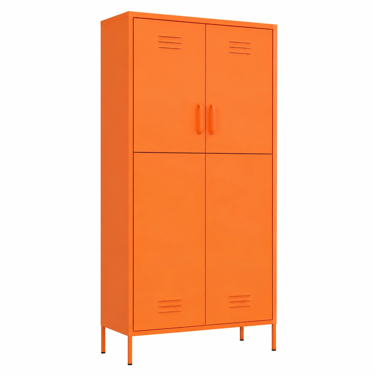 Armoire, en acier, 90 x 50 x 180 cm, coloris orange, pour la chambre