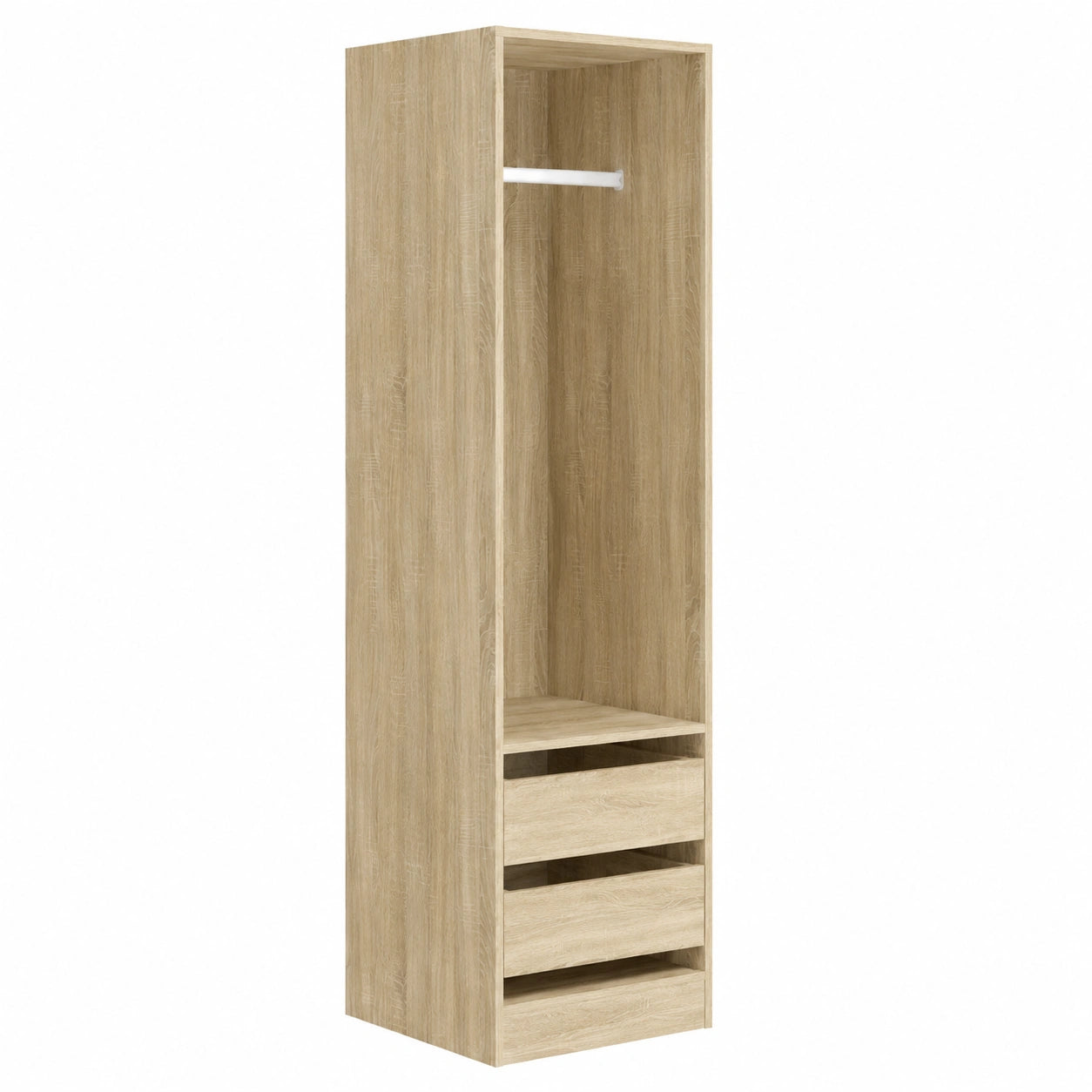 Armoire, avec rangement, avec tiroirs, en chêne, 50 x 50 x 200 cm, pour la chambre
