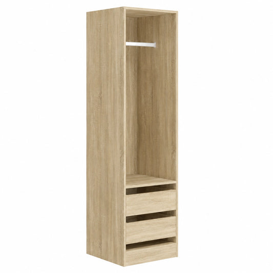 Armoire, avec rangement, avec tiroirs, en chêne, 50 x 50 x 200 cm, pour la chambre