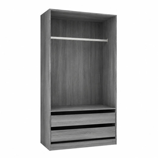 Armoire, 100 x 50 x 200 cm, coloris gris, pour la chambre