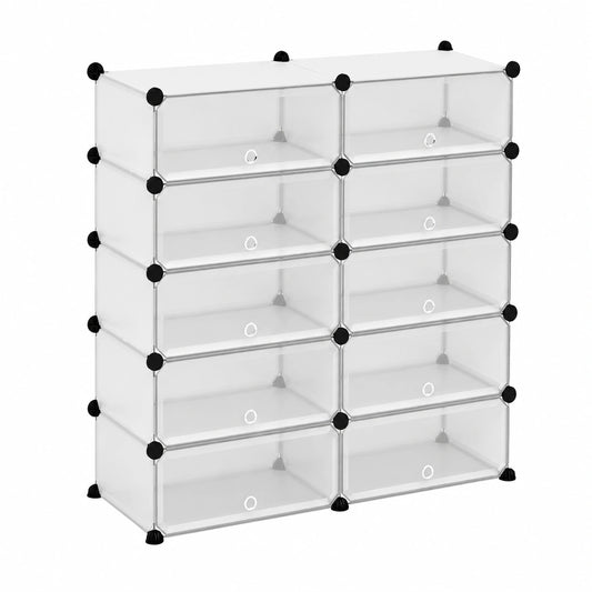 Armoire, modulable, avec rangement, avec étagères, en acier, coloris transparent, 94,5 x 36,5 x 106 cm, pour la chambre