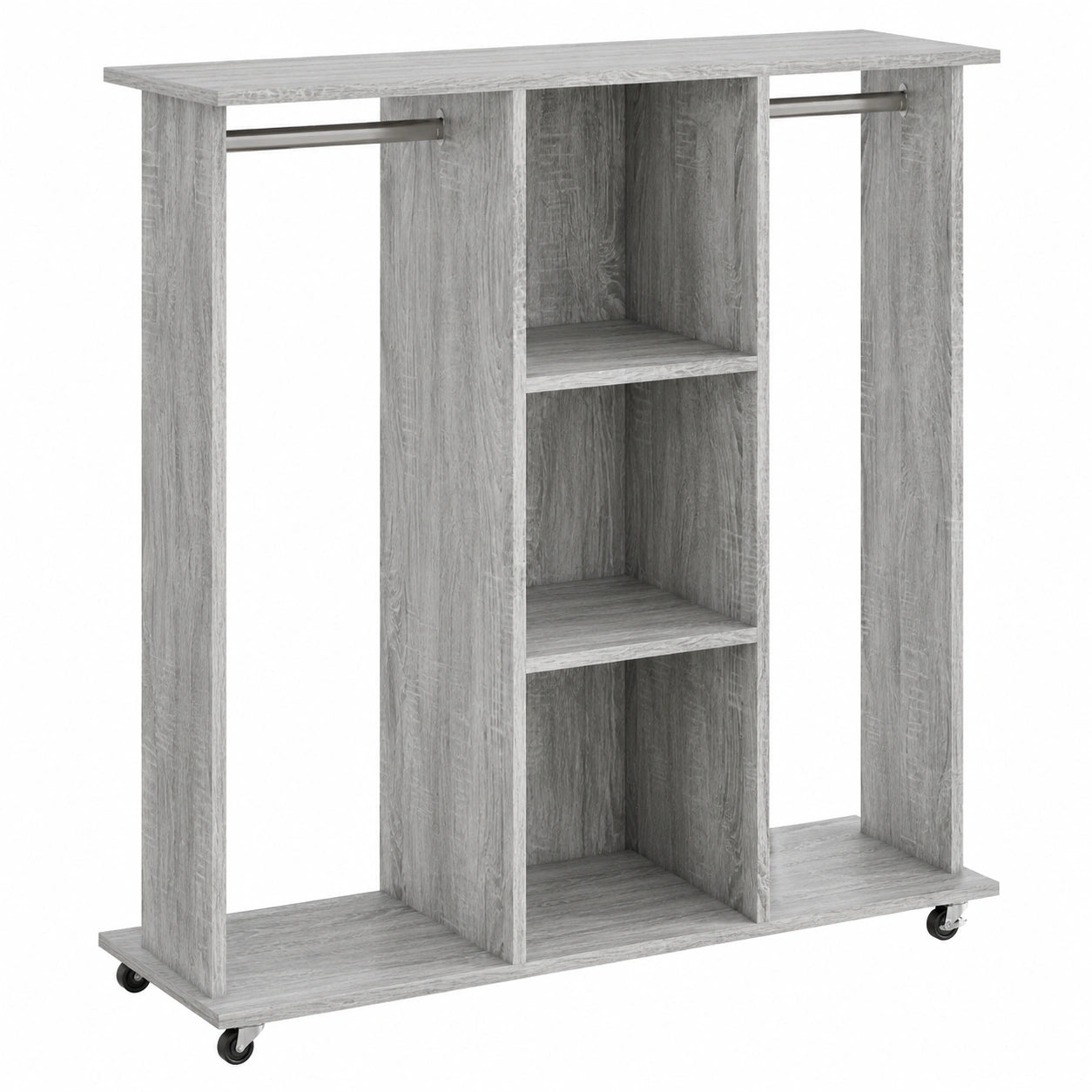 Armoire, modulable, avec rangement, coloris gris, 102 x 38 x 110 cm, pour la chambre