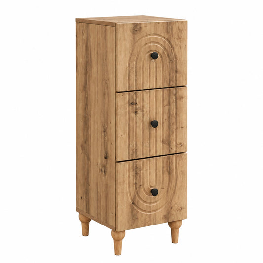 Armoire, avec rangement, avec tiroirs, en chêne, 33 x 34,5 x 90 cm, pour la chambre